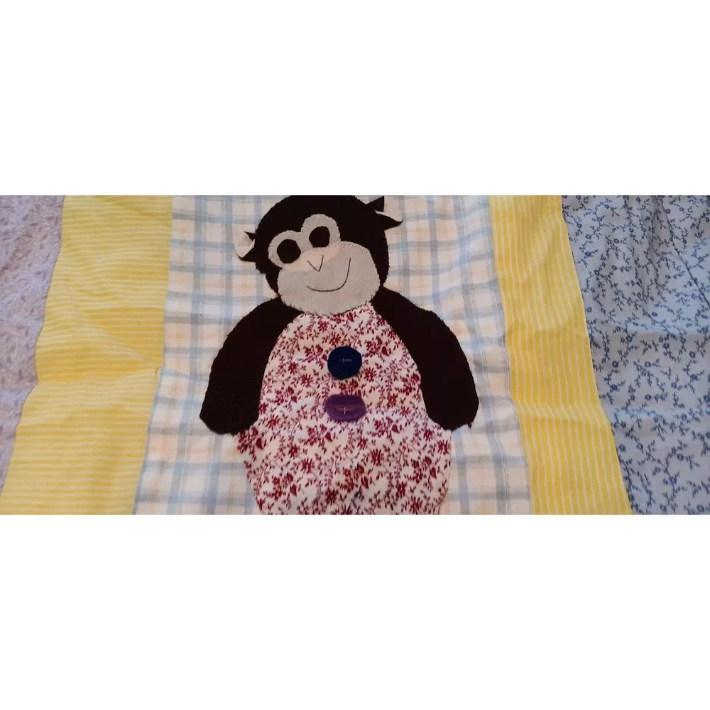Childs Quilt Handmade Monkeys Patchwork Nursey Crib Lap Blanket Kidcore